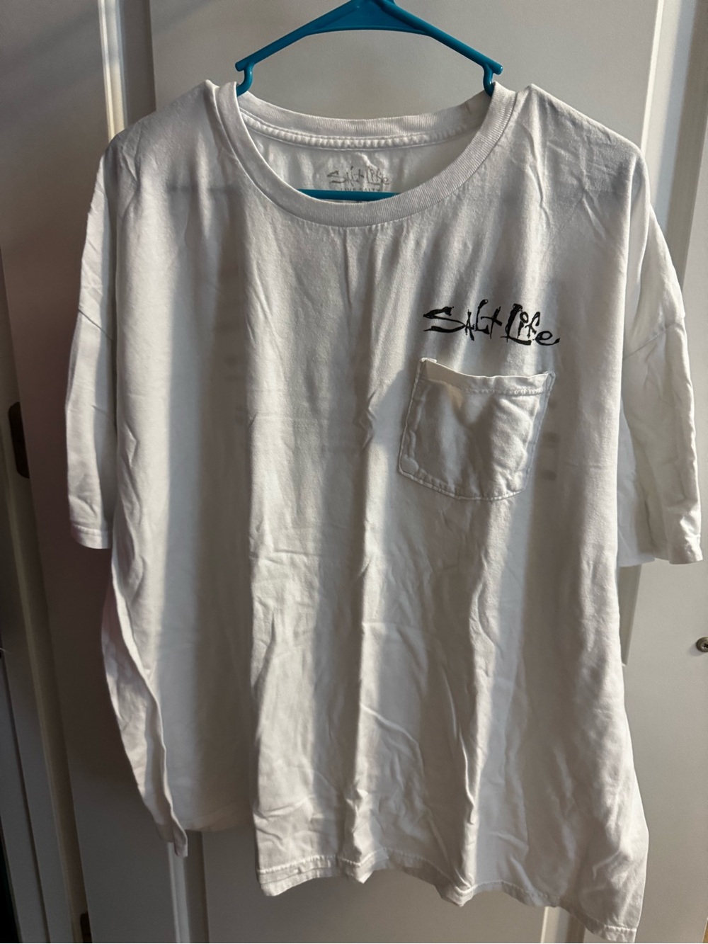 Salt Life White Short-Sleeve Pocket Tee with Logo
